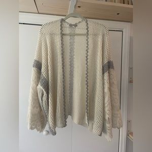 Anthropologie OS Knit Bell Sleeve Cardigan